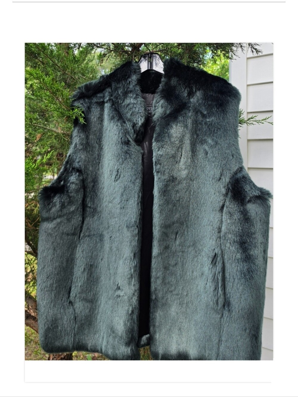 New Fabulous Furs women 2X XXL Couture Emerald Green Vest faux Mink jacket $298